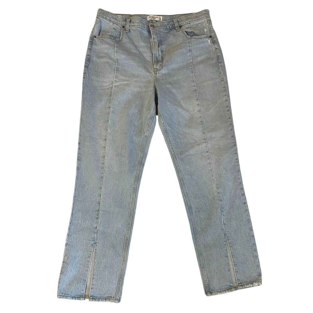 Abercrombie And Fitch The 90's  Ultra High Rise Front Split Hem Jeans Sz 16